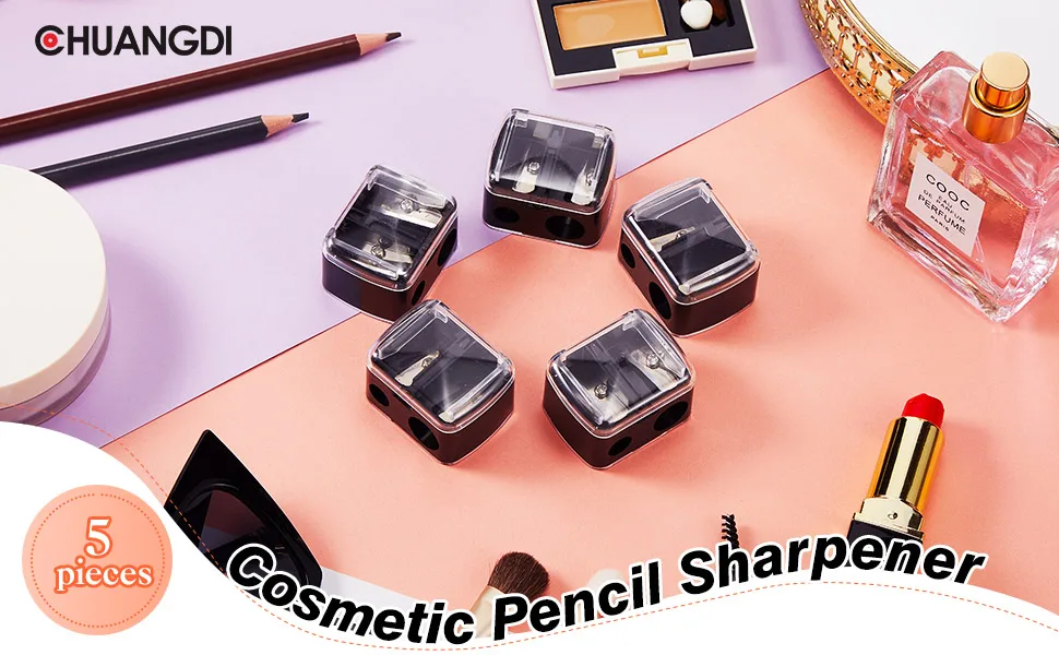 5 Pack Cosmetic Pencil Sharpener Dual Sharpener Eye Makeup Pencil Sharpener (Black) - product information 1
