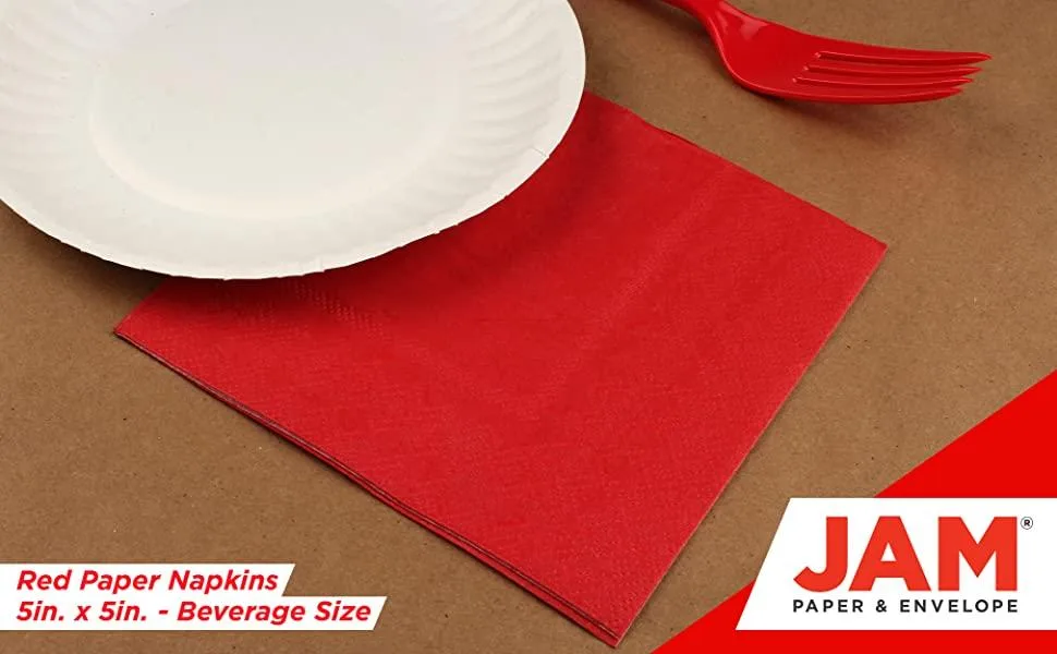 JAM PAPER Small Beverage Napkins - 5 x 5 - Orange - 40/Pack 5x5 Inch (Pack of 50) Orange - product information 4