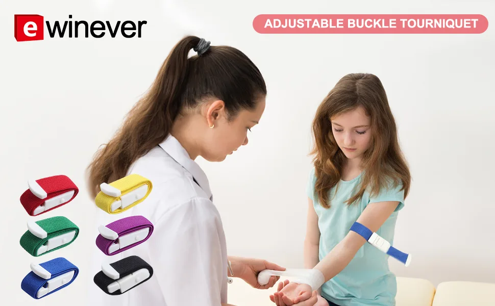 Ewinever 6-Pack Tourniquet Elastic First Aid Quick Release Medical Sport Emergency Buckle Band - product information 1