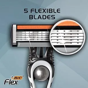 BIC Flex 5 Men's 5-blade Disposable Razor, For a Smooth and Comfortable Shave, 8-Count Pack of Mens Razors - BIC Flex 5 Men