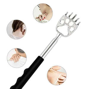 6 Pack Telescoping Back Scratcher - Bear Claw Back Scratchers - Portable Extendable Backscratcher with Rubber Handles in Black, Blue, Green, Purple, Red, Pink Color - product information 6
