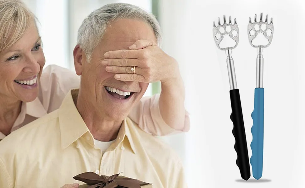 6 Pack Telescoping Back Scratcher - Bear Claw Back Scratchers - Portable Extendable Backscratcher with Rubber Handles in Black, Blue, Green, Purple, Red, Pink Color - product information 8