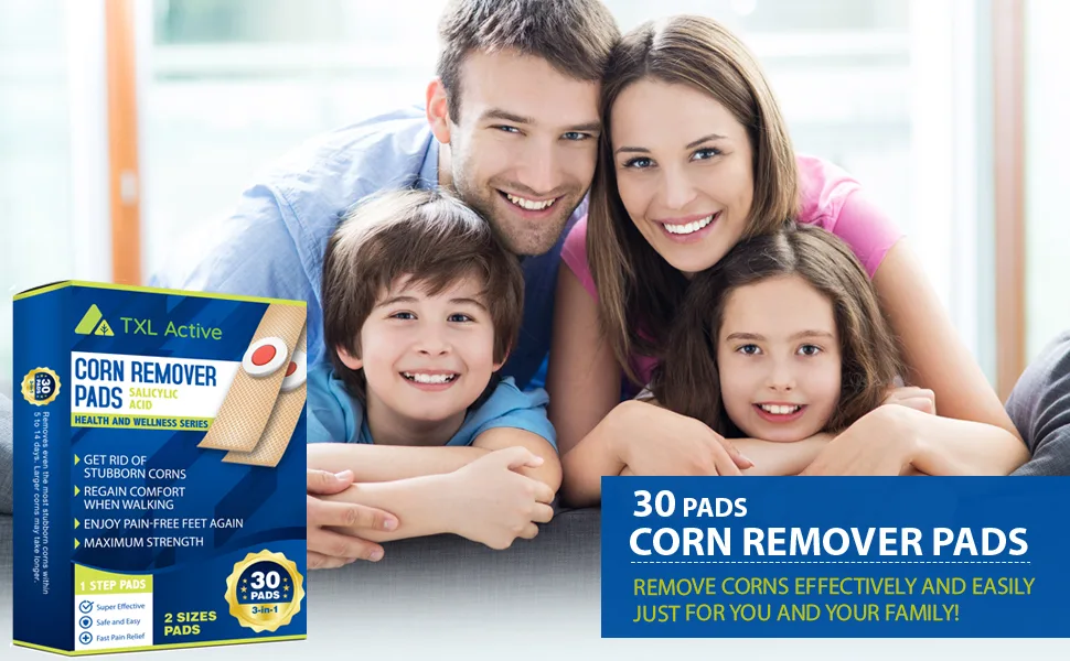 TXL Active Feet Corn Remover, Toe Corn Remover, 30 Pack, Remove Corns Fast, One Step Corn Removers for Feet and Toe, Cushioning Protection Against Shoe Pressure, 30 Pack - corn