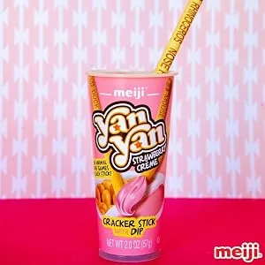 Meiji Yan Yan Dipping Sticks, Chocolate Crme - 2 oz, Pack of 10 - Cracker Sticks with Fun Animals Phrases - yan yan crispy cracker sticks with strawberry creme dip snack for kids and families