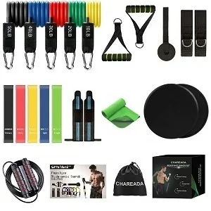 23 Pack Resistance Bands Set Workout Bands, 5 Stackable Exercise Bands 5 Loop Resistance Bands 2 Core Sliders  Door Anchor Handles Ankle Straps Carry Bag Instant Cooling Towel Wrist Wraps - packing