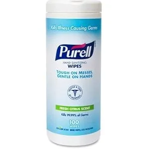 Purell Sanitizing Wipes, Fresh Citrus Scent, Pack of 100 Wipes 5.78" x 7" - product information 1