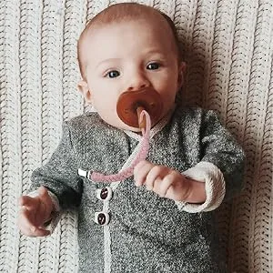 Pacifier Clip Holder for Boy and Girl Universal Handmade Braided Rope Paci Clip Easy to Use 4 Pack (White) - pacifier clip