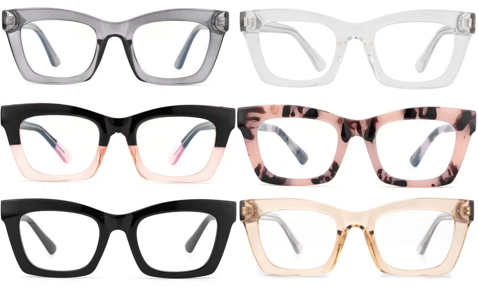 Bullabulling 3 pack Oprah style Spring hinge Readers Blue Light Blocking Computer Square Reading Glasses for Women Men Black/Tortoise/Blackpink 1.5 x - oprah style reading glasses