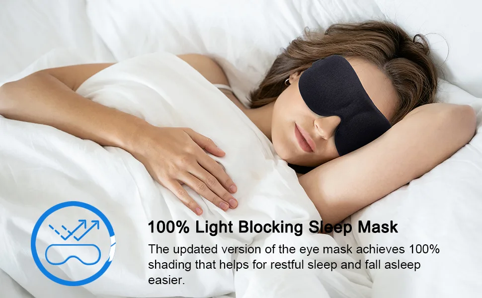 YIVIEW Sleep Mask Pack of 3, Upgrade 100% Light Blocking 3D Eye Masks for Sleeping, Ultra-Thin Sides for Side Sleeper, Blindfold for Men Women Black & Blue & Purple - - Durable adjustable strap, providing suitable fits.