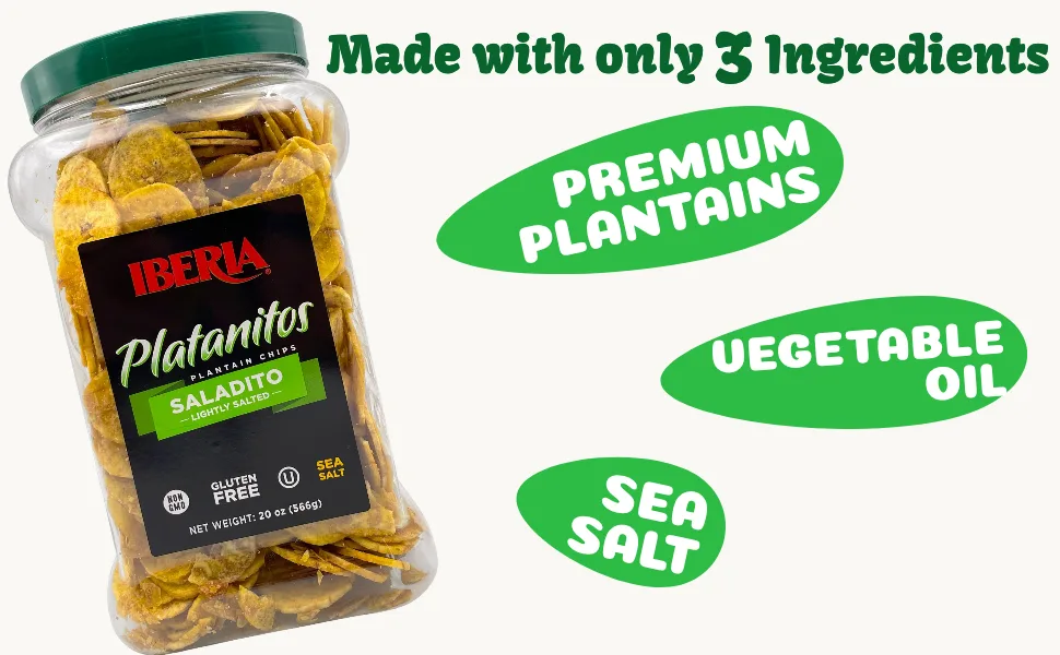 Iberia Saladito Lightly Salted Plantain Chips , 20 Oz. - plantain chips