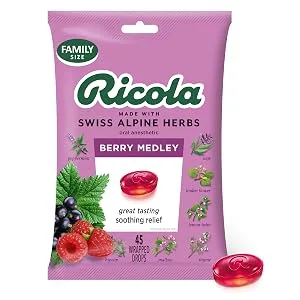 Ricola Cherry Honey, 24ct, Pack of 3 Cherry 24 Count (Pack of 3) - Berry Medley Drops Main
