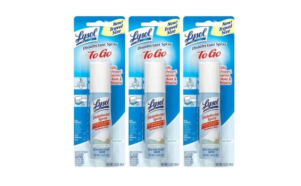 Lysol Disinfectant Spray to Go, Crisp Linen, 1 Ounce (Pack of 3) - product information 1