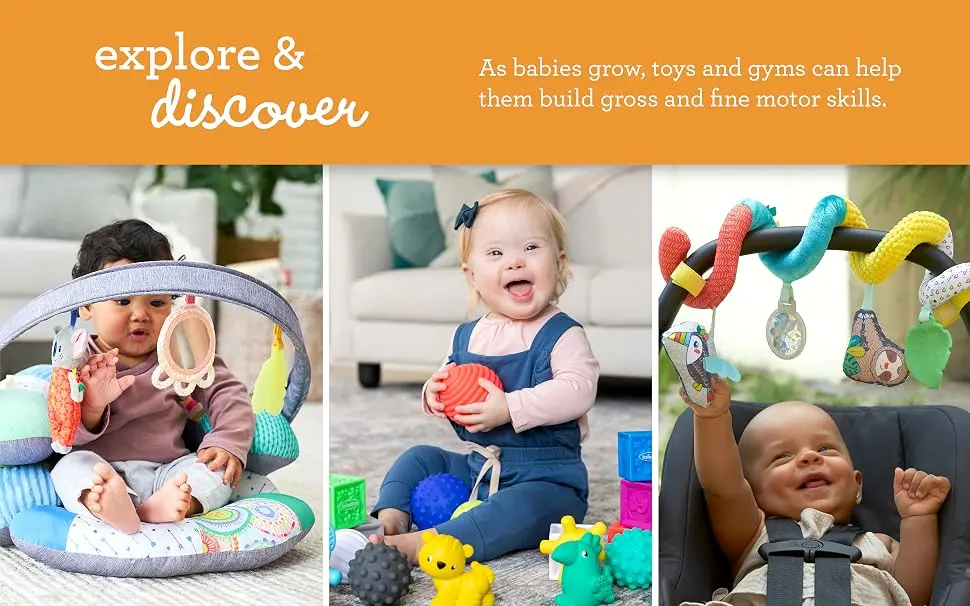 Infantino 3-Pack Water Teethers - 2 Lime + 1 Blue Set - Babies playing with Tummy Time Mini Gym and Seat Support, Balls, Blocks and spiral activity toys.
