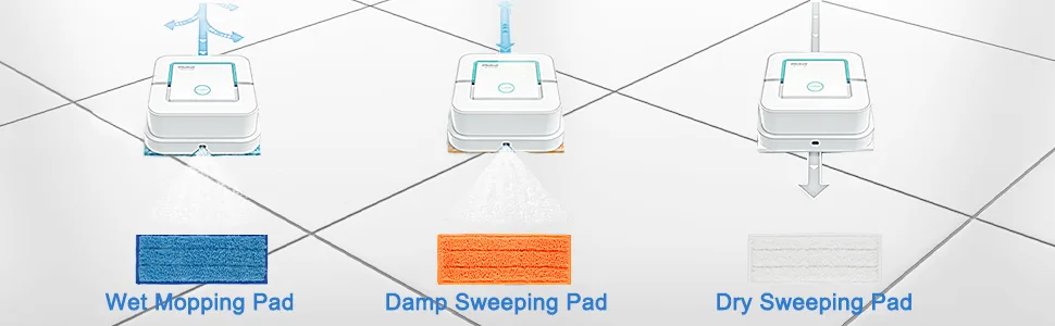 Syxtidy 6 Pack Washable Reusable Mopping Pads for iRobot Braava Jet 240 241 (2 Wet Pads, 2 Dry Pads, 2 Damp Pads) - Syxtidy 6 Pack Washable Reusable Mopping Pads for iRobot Braava Jet 240 241