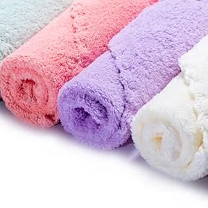 Kyapoo Baby Washcloths 12 Pack 12x12 Inches Microfiber Coral Fleece Extra Absorbent and Soft for Newborns, Infants and Toddlers Multicolored - washcloths