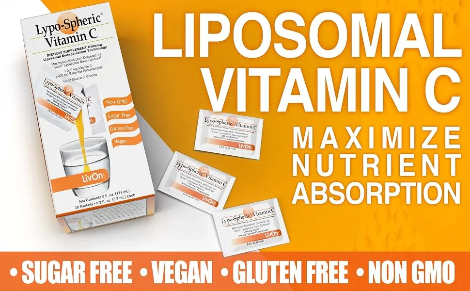 LypoSpheric Vitamin C  2 Cartons (60 Packets)  1,000 mg Vitamin C & 1,000 mg Essential Phospholipids Per Packet  Liposome Encapsulated for Improved Absorption  100% NonGMO - product information 4