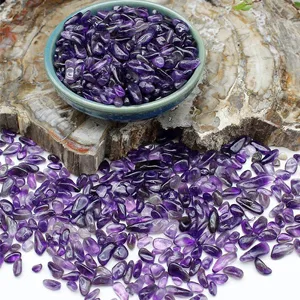 Orientrea 1.1lb Natural Crushed Amethyst Crystal Tumbled Chips-Healing Crystals Chips Bulk, Crushed Crystal Gemstones for Crafts, Beautiful Package for Gift (Amethyst) - Amethyst Chips