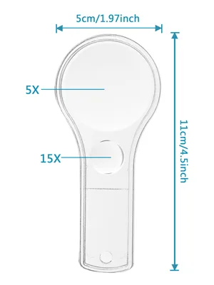 24 Pack Plastic Magnifier, Mini Magnifying Glass 5X and 15X Handheld Reading for Kids Home, Classroom, Outdoor Science Observation Hand Lens IRCHLYN - magnifying glass