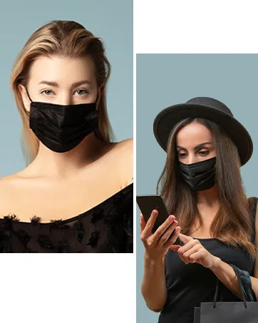 100 Pack Medical Disposable Face Masks for Protection, 3 Layers Safety Face Masks For Adults Daily Use - black masks