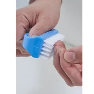 Superio Stiff Nail Brush Cleaner with Handle 3 Pack, Durable Scrub Brush, Clean Toes, Fingernails- Hand Scrubber- All-Purpose Cleaning Brush for Home, Kitchen, Work- Stiff Bristles, Easy to Use - nail brush