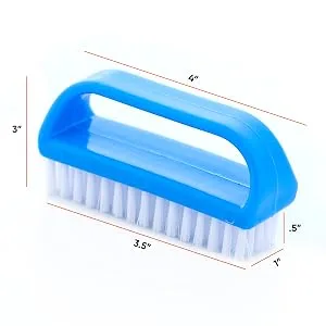 Superio Stiff Nail Brush Cleaner with Handle 3 Pack, Durable Scrub Brush, Clean Toes, Fingernails- Hand Scrubber- All-Purpose Cleaning Brush for Home, Kitchen, Work- Stiff Bristles, Easy to Use - nail brush heavy duty