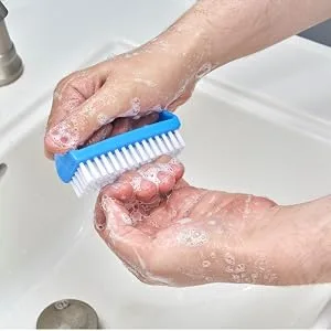 Superio Stiff Nail Brush Cleaner with Handle 3 Pack, Durable Scrub Brush, Clean Toes, Fingernails- Hand Scrubber- All-Purpose Cleaning Brush for Home, Kitchen, Work- Stiff Bristles, Easy to Use - stiff bristles