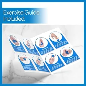 RMS 4-Pack Hand Exercise Balls - Physical & Occupational Therapy Kit for Strengthening Grip & Reducing Stiffness - Arthritis Pain Relief Exerciser for Rehabilitation, Fidget, Stress Relief - Exercise guide for physical therapy hand strength carpal tunnel arthritis