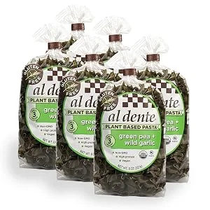 Al Dente Plant Based Pasta Green Pea + Wild Garlic, 8 Ounce (Pack of 6) - Main