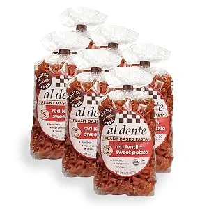 Al Dente Plant Based Pasta Red Lentil + Sweet Potato, 8 Ounce (Pack of 6) - Main