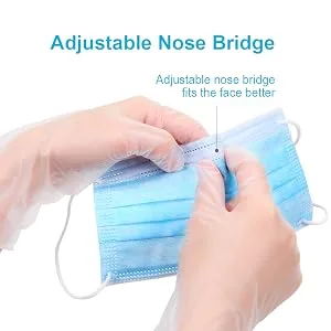 Comix Disposable Face-Masks with 3-Layer Adult Masks, L707 Pack of 100 Blue - adjustable nose clip