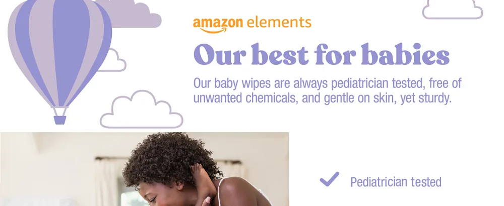 Amazon Elements Baby Wipes, Sensitive, 80 Count (Pack of 9) - product information 1