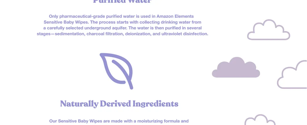 Amazon Elements Baby Wipes, Sensitive, 80 Count (Pack of 9) - product information 3