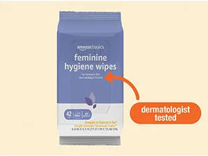 Amazon Basics Feminine Hygiene Wipes, Alcohol Free, pH Balanced, Fresh Scent, 4 Packs, 42 Wipes per Pack (168 Wipes Total) - Feminine,Hygiene,Refreshing,Gentle,On the go,cleansing,Dermatologist,Gynecologist,Fragrance-free