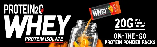 Protein2o Whey Protein Isolate, Orange Mango 20 Packs/1.13 Oz - Protein2o Powder Packs
