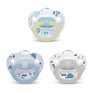NUK Orthodontic Pacifier Value Pack, Boy, 0-6 Months, 3-Pack 0-6 Month (Pack of 3) Gray Bees - product information 1