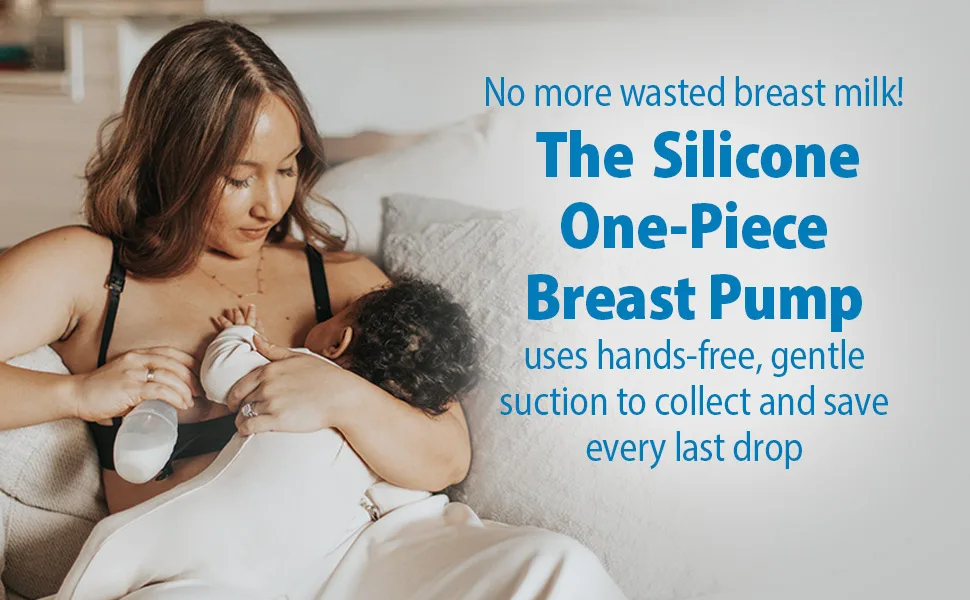 Dr. Brown's Washable Breast Pads, 4-Pack - The Silicone One-Piece Breast Pump uses hands-free, gentle suction to collect and save each drop