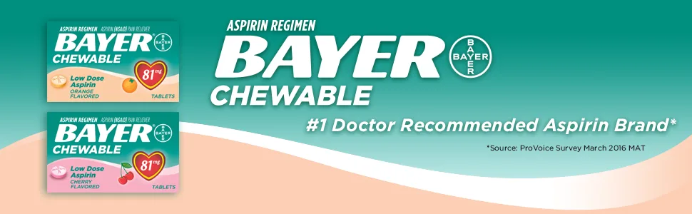 Bayer, Chewable Low Dose Aspirin 81 mg Tablets 36ct Orange, (Pack of 6) - product information 1