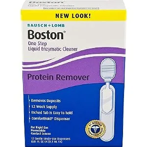 Bausch & Lomb Boston One Step Liquid Enzymatic Cleaner, Protein Remover, 0.01 Fl Oz (Pack of 12) - product information 1