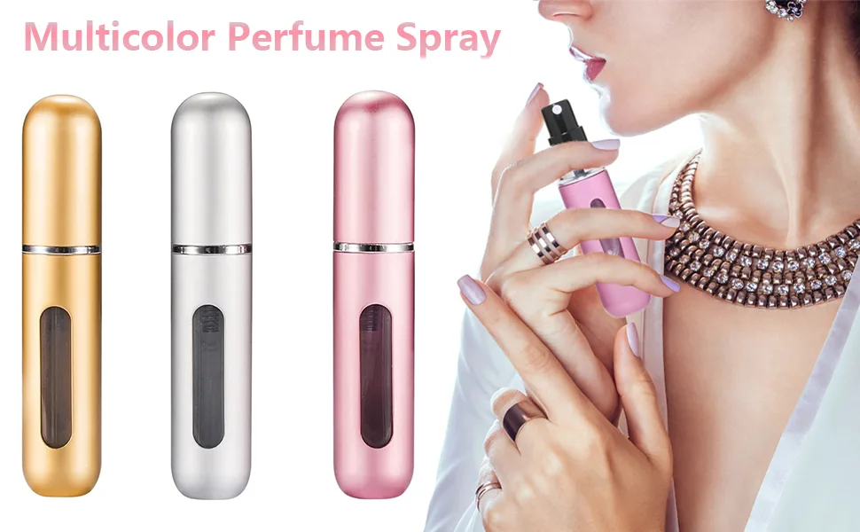 Portable Mini Refillable Perfume Empty Spray Bottle,3 Pcs Pack of 5ml Refillable Perfume Spray,Multicolor Perfume Spray, Scent Pump Case,for Traveling and Outgoing (2) - Portable Mini Refillable Perfume Empty Spray Bottle