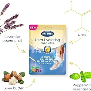 Dr. Scholl's Ultra Hydrating Foot Mask 3 Pack , Intensely Moisturizes Repairs and Softens Rough Dry Skin with Urea, 3 Count 1 Pair - product information 3