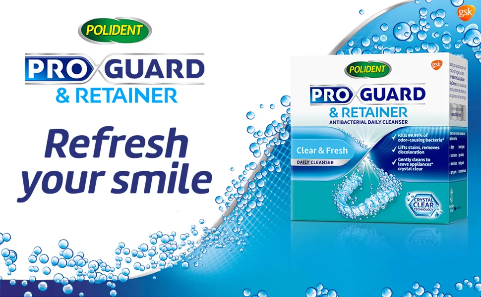Polident ProGuard & Retainer Cleaning Tablets, Mouth Guard Cleaner and Retainer Cleaner Tablets - 40 Count (Pack of 3) - refresh your smile