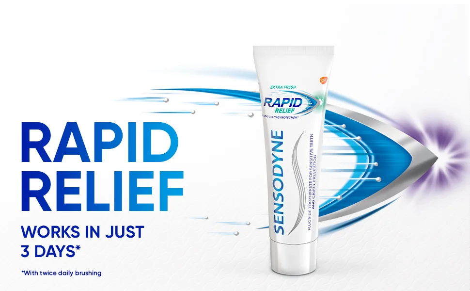 Sensodyne Rapid Relief Sensitive Toothpaste, Extra Fresh - 3.4 Ounces (Pack of 3) 3.4 Ounce (Pack of 3) - Sensodyne Rapid Relief Extra Fresh