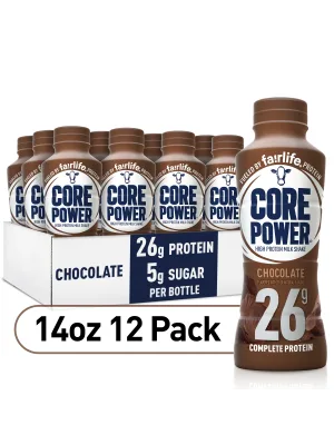 Fairlife Core Power 26g Protein Milk Shakes, Ready To Drink for Workout Recovery, Chocolate, 14 Fl Oz (Pack of 12) - image