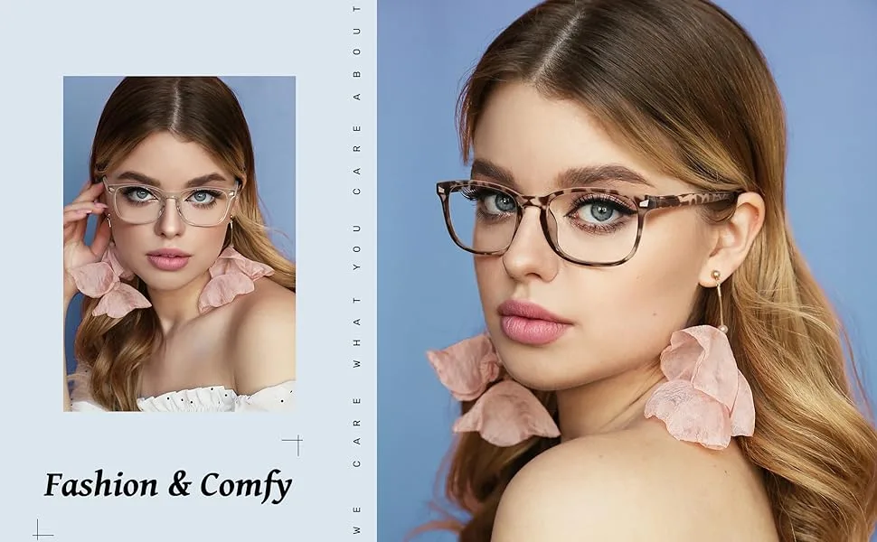 BLS 5 Pack Reading Glasses Blue Light Blocking, Fashion Square Nerd Computer Readers Anti UV/Eye Strain/Glare Women/Men 5 Pack Mix 1.5 x - womens reading glasses readers for women