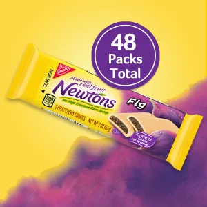 Newtons Soft & Fruit Chewy Fig Cookies, 4 Trays of 12 Packs (2 Cookies Per Pack) 2 Ounce (Pack of 48) - image