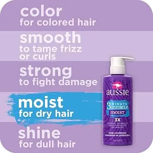 Aussie 3 Minute Miracle Moist Deep Conditioning Treatment, Detangler, 8 Fluid Ounces (Pack of 3) - Deep Conditioner - product information 4