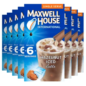 Maxwell House International Cafe Iced Hazelnut Latte Instant Coffee (3.42 oz Boxes, Pack of 8) - unspecified