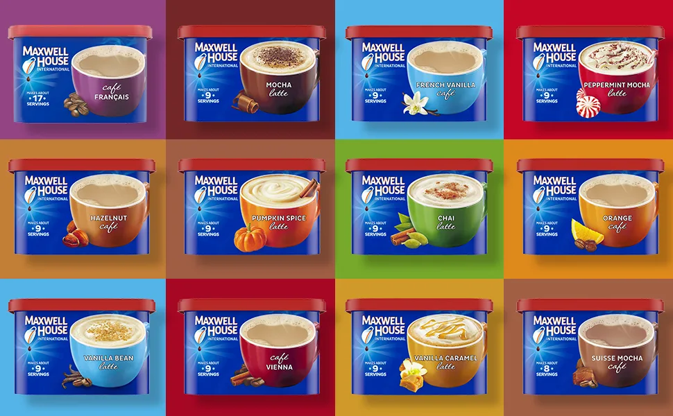 Maxwell House International Cafe Iced Hazelnut Latte Instant Coffee (3.42 oz Boxes, Pack of 8) - unspecified