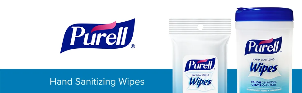 Purell Hand Sanitizing Wipes, Clean Refreshing Scent, 20 Count Travel Pack (Pack of 6) - 9124-09-EC - purell, hand wipes, kill germs, purell sanitizing wipes