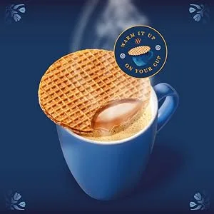 DAELMANS Stroopwafels, Dutch Waffles Soft Toasted, 4 Pack Assortment, Caramel, Office Snack, Kosher Dairy, Authentic Made In Holland, 8 Stroopwafels Per Box (4 Pack) - Daelmans caramel Stroopwafels